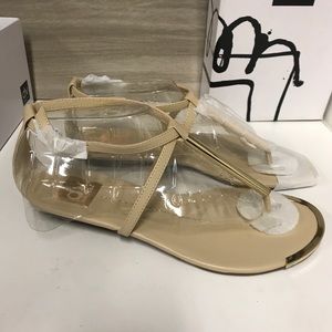NIB Dolce Vita nude and gold sandals